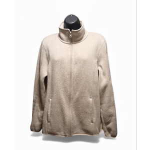 Swiss Tech Women's Medium Fleece Full Zip Jacket Oatmeal (JC228)